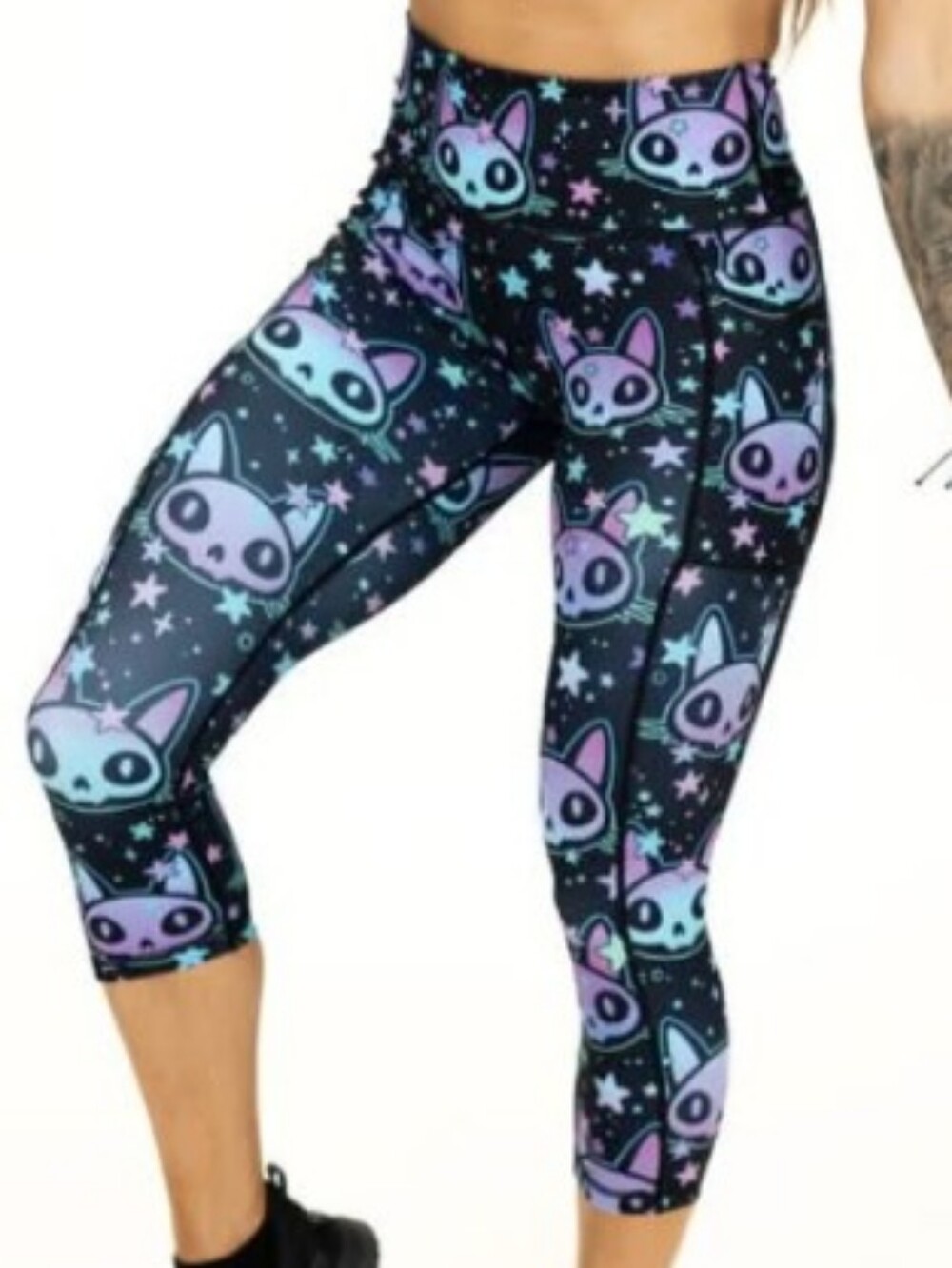 Cosmic Kitty Workout Leggings by CVG Sz XS